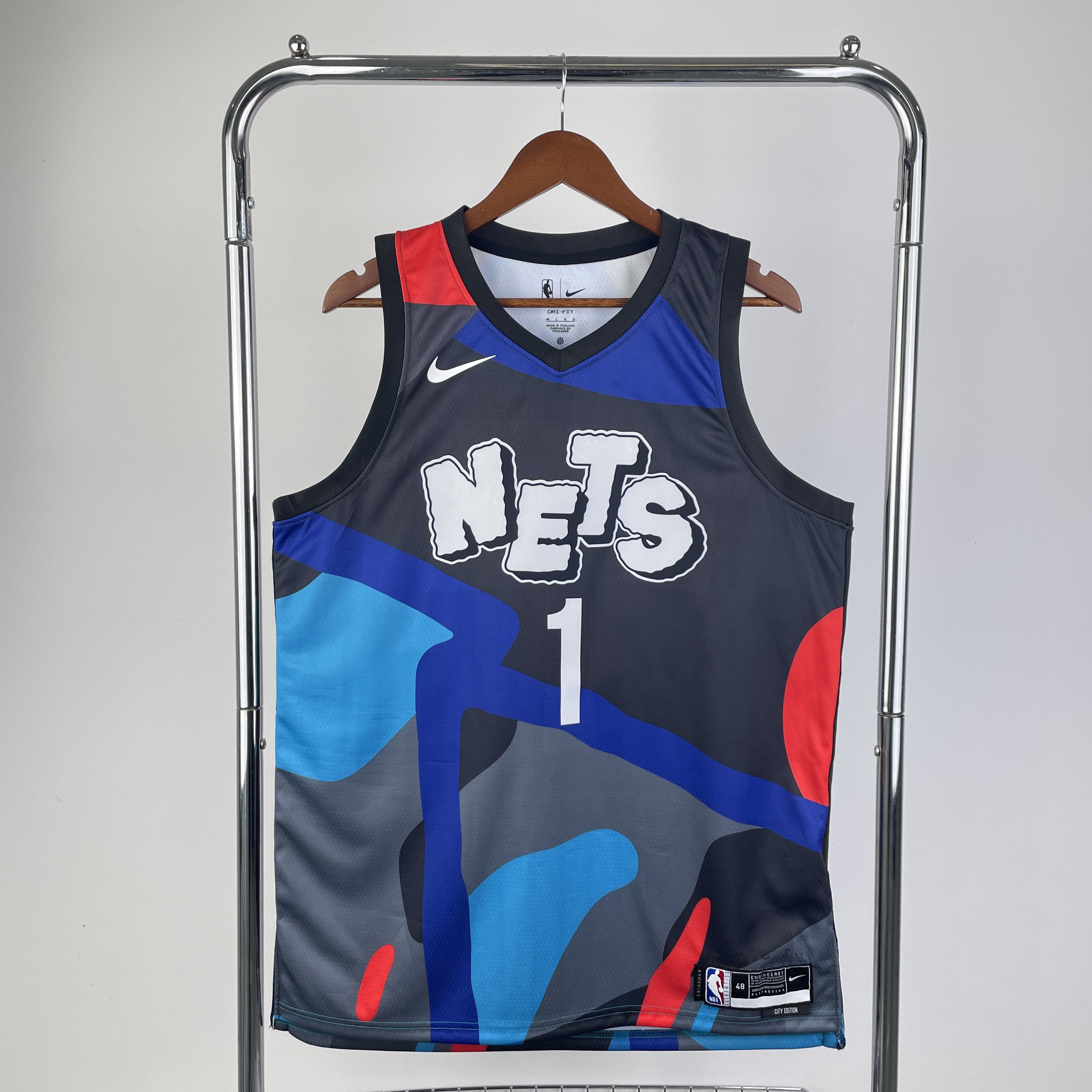 Men Brooklyn Nets #1 Mikal Bridges Black City Edition 2024 Nike NBA Jersey->brooklyn nets->NBA Jersey